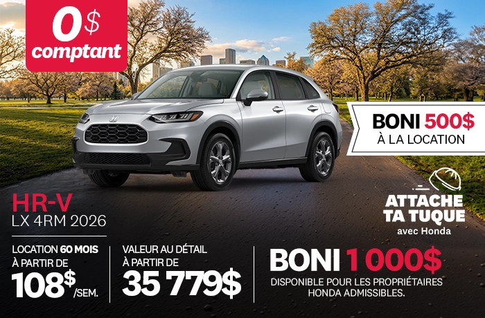 Bannière de Promotion HR-V LX 2026